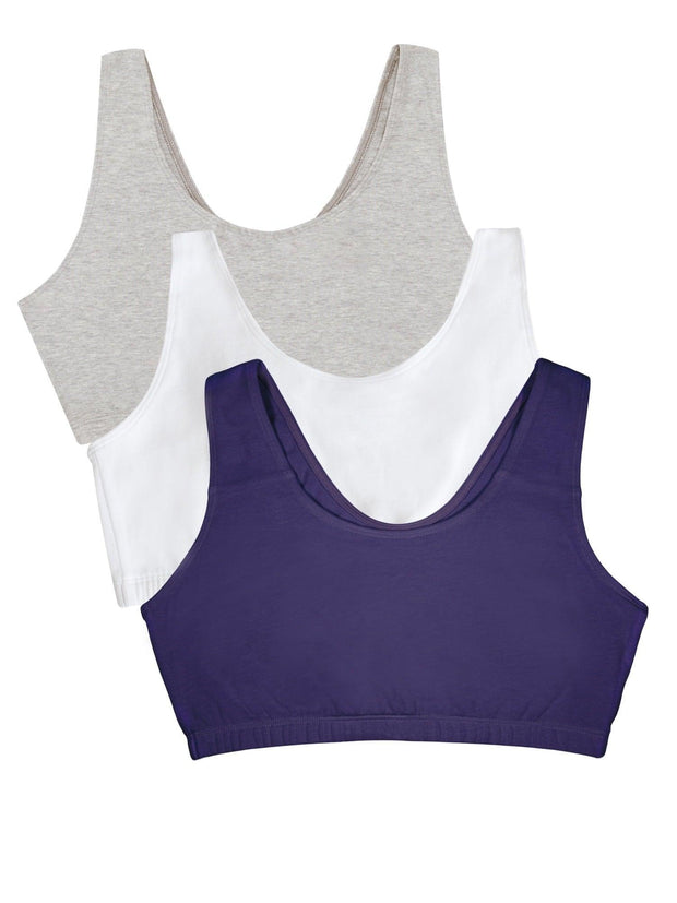 Fruit of the Loom Women's Tank Style Cotton Sports Bra, 3-Pack, Style-9012 - JNR Products