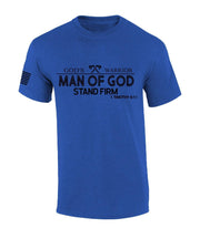 God's Warrior Man of God Stand Firm Bible Scripture Mens Christian Tshirt Jesus Cross Short Sleeve T-shirt Graphic Tee-Black-xl - JNR Products