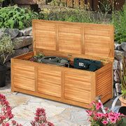 Gymax Acacia Wood Deck Box 47 Gallon Garden Backyard Storage Bench Container - JNR Products