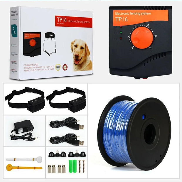 TP16 Pet Dog Electric Fence System Rechargeable Waterproof Adjustable Dog Training Collar Electronic Fencing dog Accessories - JNR Products