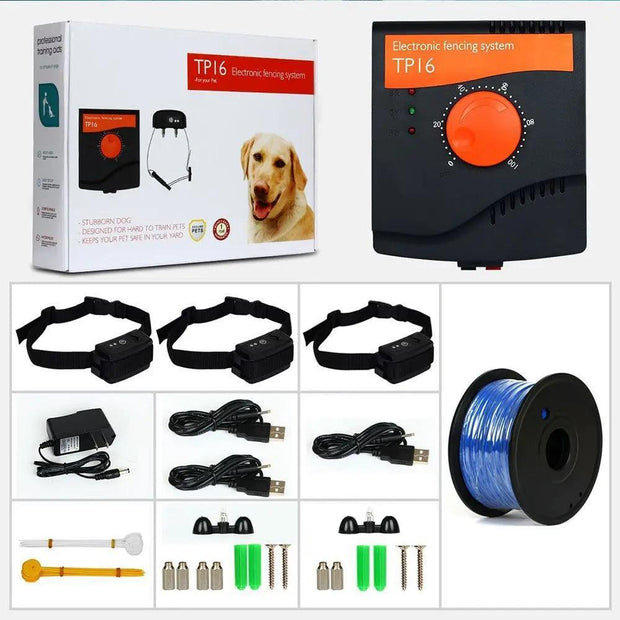 TP16 Pet Dog Electric Fence System Rechargeable Waterproof Adjustable Dog Training Collar Electronic Fencing dog Accessories - JNR Products