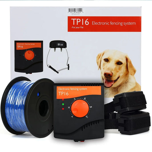 TP16 Pet Dog Electric Fence System Rechargeable Waterproof Adjustable Dog Training Collar Electronic Fencing dog Accessories