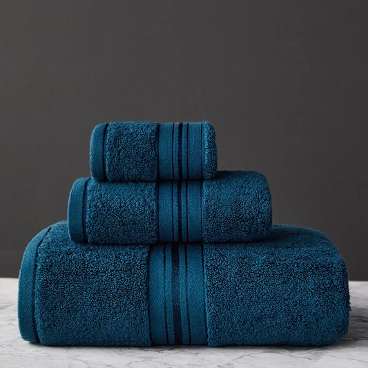 Long staple Cotton Bath Towel Set soft Comfortable Solid Color Bathroom Towel Set High Quality Adult Bath Towel