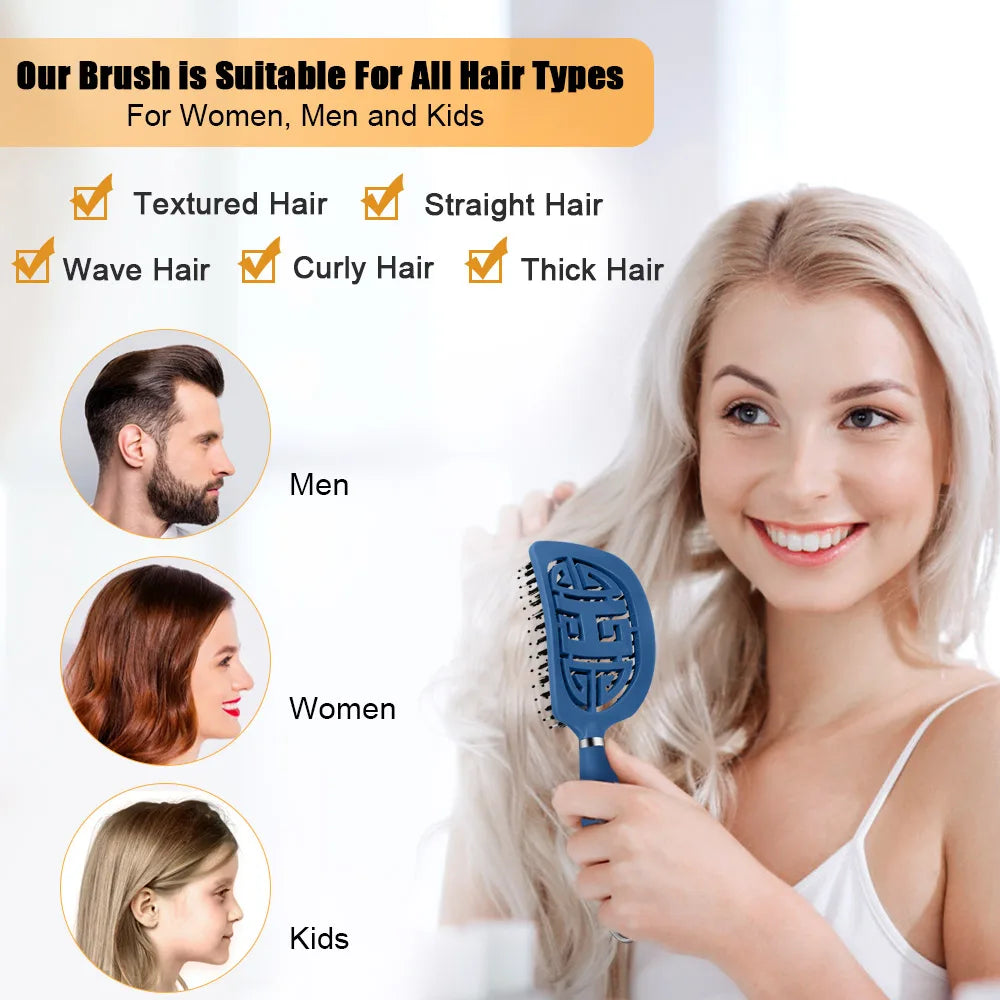 Detangling HairBrush Styling Massage Scalp Hair Comb Smooth Hair Comb for Curly Hair