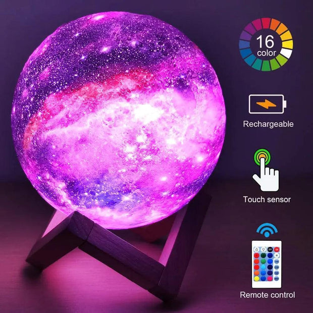 Moon Lamp Galaxy Moon Light Kids Night Light 16 Color Change Touch - JNR Products