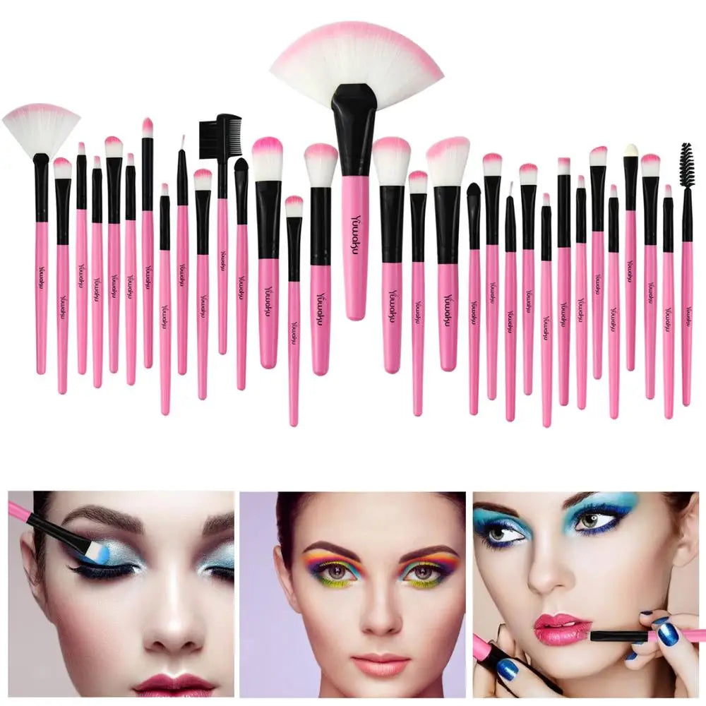 32Pcs Makeup Brush Sets Professional Cosmetics Blusher Tools