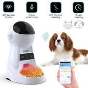 Iseebiz 3L Automatic Pet Feeder With Voice Record Pets Food Bowl For Medium Small Dog Cat - JNR Products