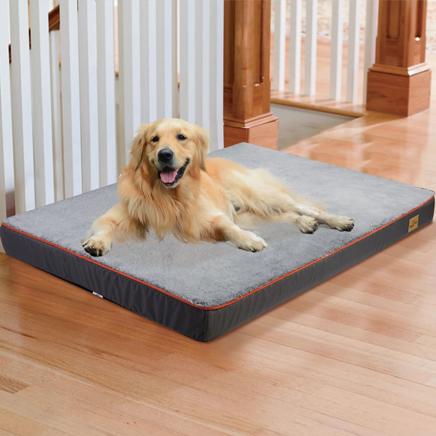 Large Orthopedic Dog Bed Kennel Memory Foam Waterproof Pet Bed with Removable Washable Cover