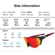 QUESHARK Women Men Polarized 3 Lens Set Cycling Sunglasses Sports MTB Bicycle Eyewear Riding Road Bike Glasses Goggles QE42 - JNR Products