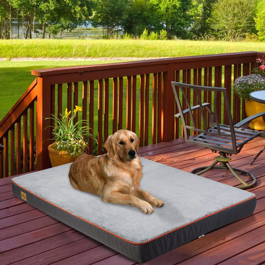 Large Orthopedic Dog Bed Kennel Memory Foam Waterproof Pet Bed with Removable Washable Cover