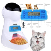 Iseebiz 3L Automatic Pet Feeder With Voice Record Pets Food Bowl For Medium Small Dog Cat - JNR Products