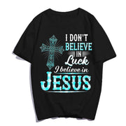 Jesus T-Shirt Pray Faith Casual Christ Women Men Christian Cross Graphics Summer Tops Gift Tee Black Large - JNR Products