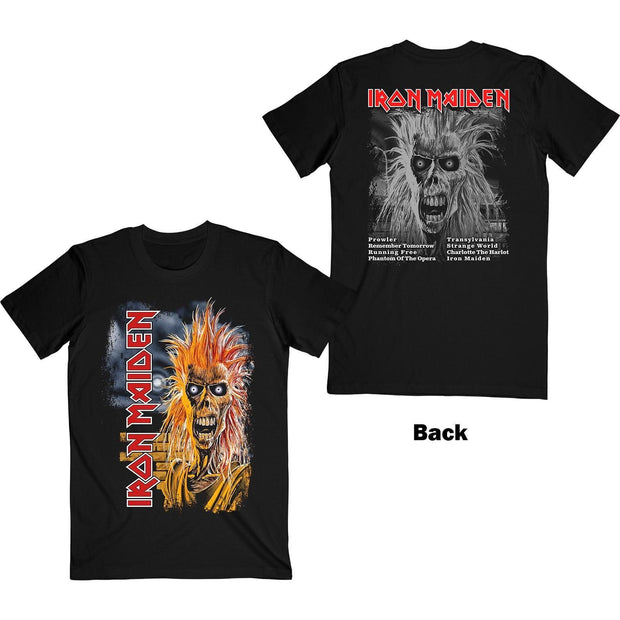 Iron Maiden Unisex T-Shirt First Album Track list V.3. (Back Print) (Small) - JNR Products