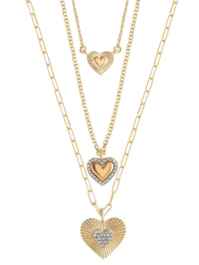 Jessica Simpson Fashion Gold Metal Layer Heart Necklace - JNR Products