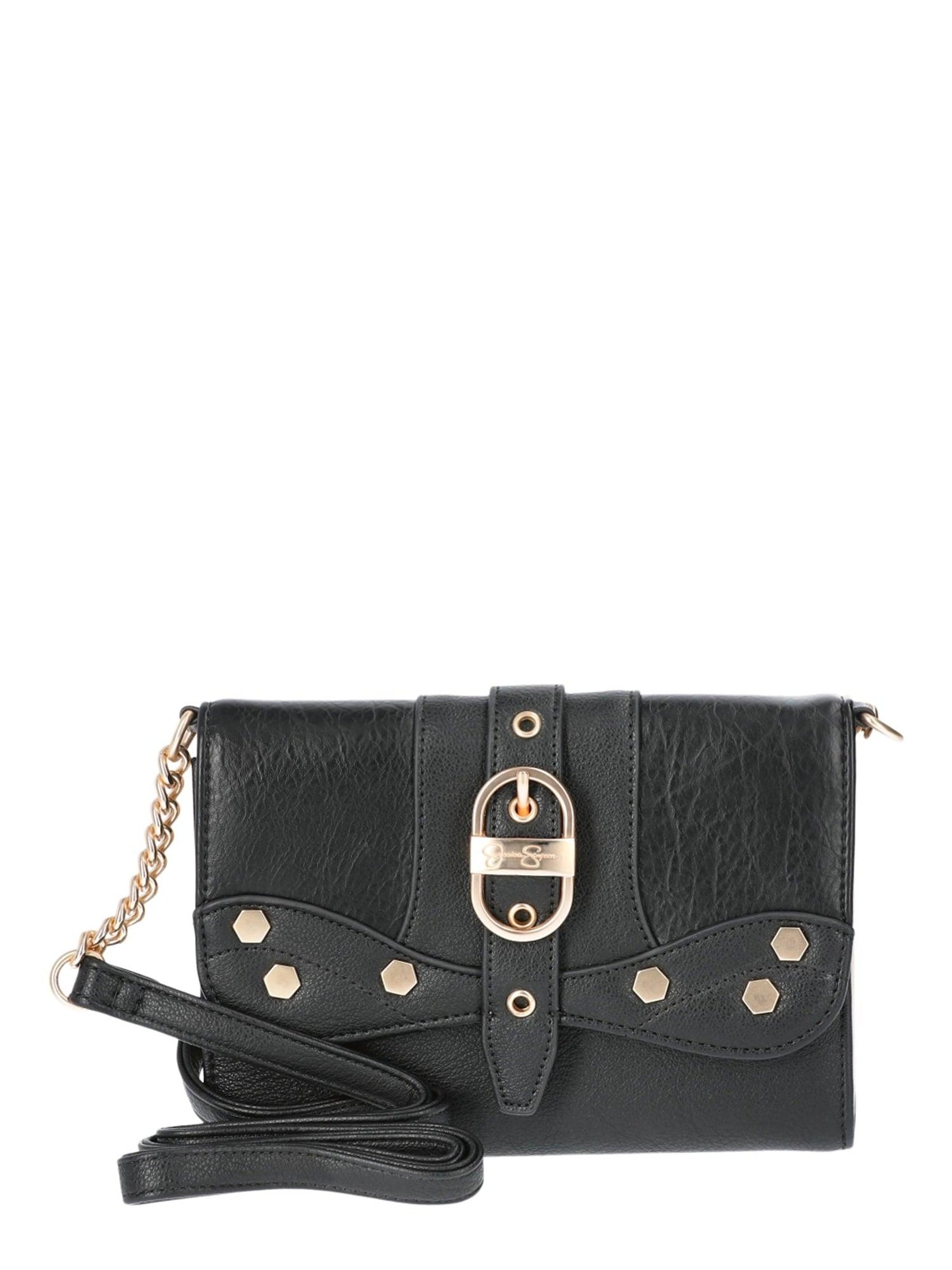 Jessica Simpson Woman's Courtney Clutch Wallet with Chain Strap, Black with Camo - JNR Products