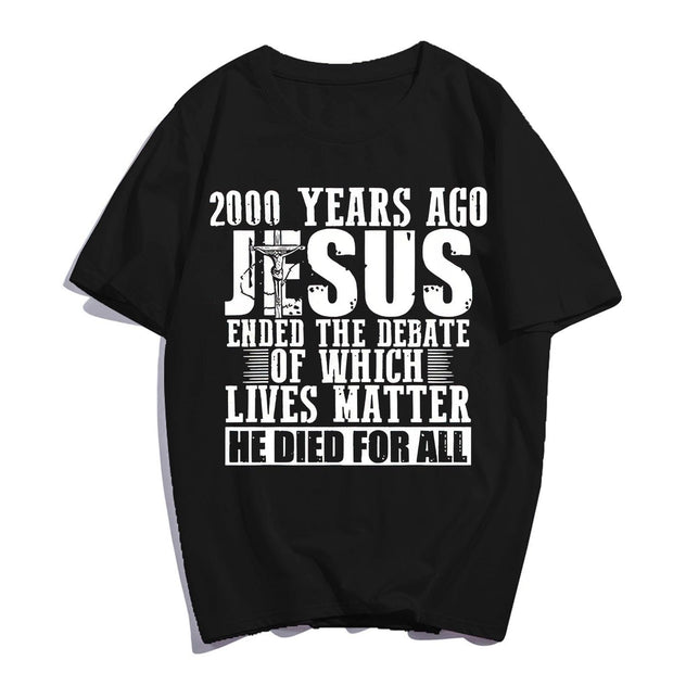 Jesus T-Shirt Pray Faith Casual Christ Women Men Christian Cross Graphics Summer Tops Gift Tee Black Large - JNR Products