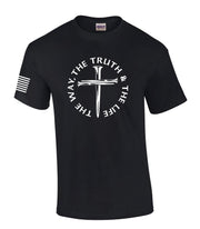 Jesus The Way The Truth The Life John 14:6 Scripture Nail Cross Shirt Jesus Mens Christian Short Sleeve T-Shirt Graphic Tee-Heather Navy-small - JNR Products