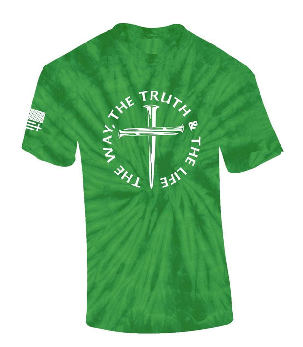 Jesus The Way The Truth The Life John 14:6 Scripture Nail Cross Shirt Jesus Mens Christian Short Sleeve T-Shirt Graphic Tee-Heather Navy-small - JNR Products