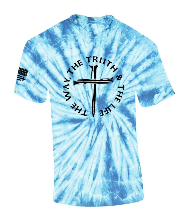 Jesus The Way The Truth The Life John 14:6 Scripture Nail Cross Shirt Jesus Mens Christian Short Sleeve T-Shirt Graphic Tee-Heather Navy-small - JNR Products