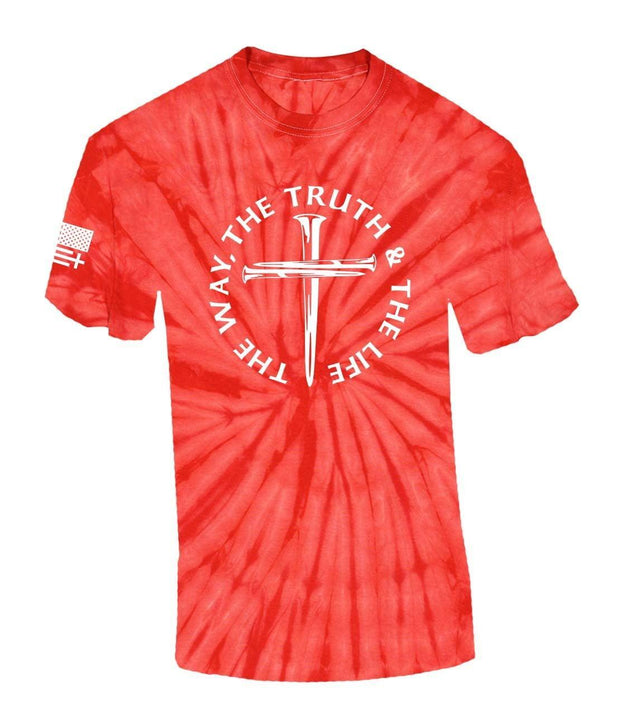 Jesus The Way The Truth The Life John 14:6 Scripture Nail Cross Shirt Jesus Mens Christian Short Sleeve T-Shirt Graphic Tee-Heather Navy-small - JNR Products