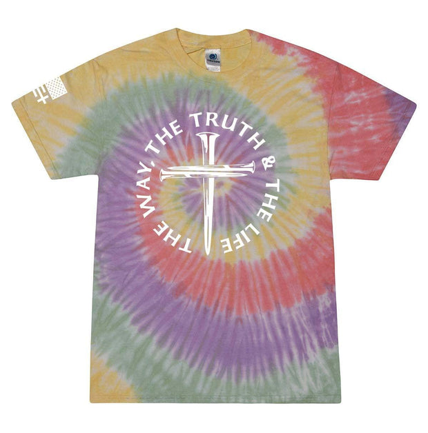 Jesus The Way The Truth The Life John 14:6 Scripture Nail Cross Shirt Jesus Mens Christian Short Sleeve T-Shirt Graphic Tee-Heather Navy-small - JNR Products