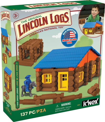 LINCOLN LOGS - Oak Creek Lodge - 137 Pieces - Ages 3 Preschool Education Toy - JNR Products