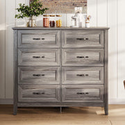 LINSY HOME Dresser for Bedroom, Long Dresser with 6 Drawers and Antique Handles, Chest of Drawers for Living Room, Entryway and Hallway, Rustic Oak - JNR Products