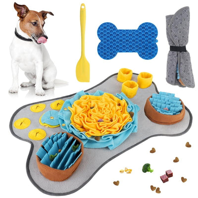 LUIISIS Snuffle Mat Set for Dogs, Interactive Sniff Mat for Slow Eating and Keep Busy, Dog Nose Work Feeding Mat, Dog Licking Mat Puzzle Toys for Breed - JNR Products