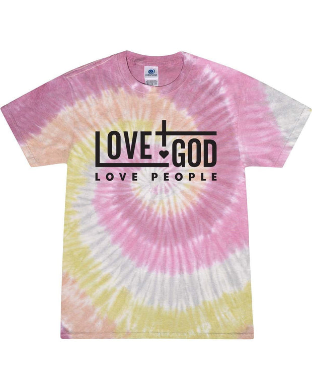 Love God Love People Christian Unisex Tee Ladies Design Short Sleeve Tie Dye T-shirt-Eternity-medium - JNR Products