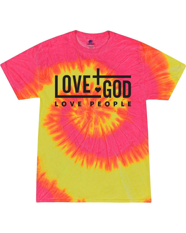 Love God Love People Christian Unisex Tee Ladies Design Short Sleeve Tie Dye T-shirt-Eternity-medium - JNR Products