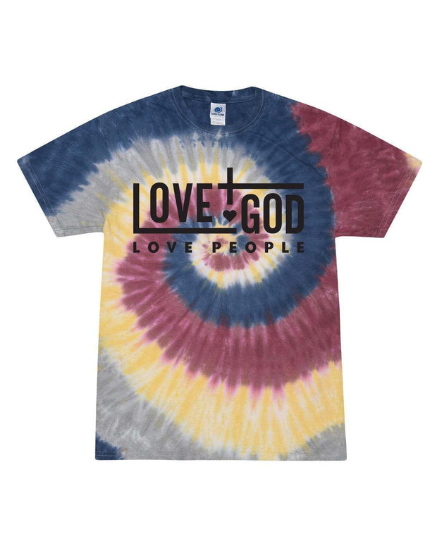 Love God Love People Christian Unisex Tee Ladies Design Short Sleeve Tie Dye T-shirt-Eternity-medium - JNR Products