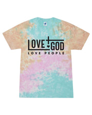 Love God Love People Christian Unisex Tee Ladies Design Short Sleeve Tie Dye T-shirt-Eternity-medium - JNR Products