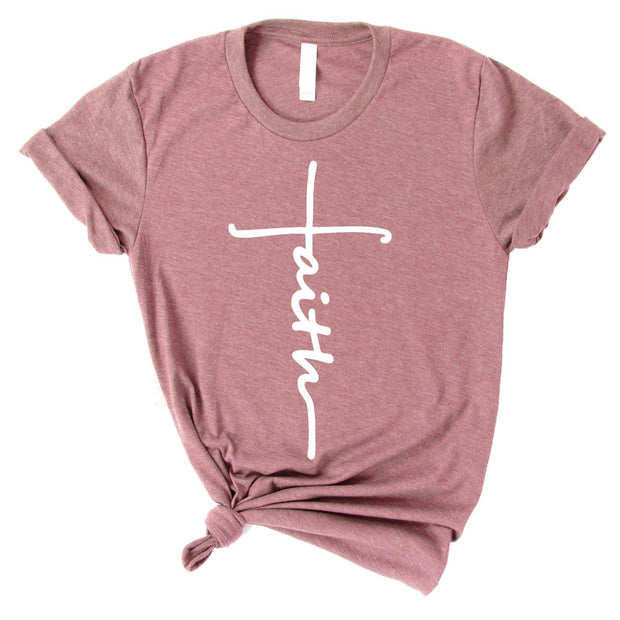 Love in Faith | Faith Cross Short Sleeve | Black Leopard | Christian T-Shirts for Women | Faith Based Apparel |Christian Gifts - JNR Products