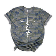 Love in Faith | Faith Cross Short Sleeve | Black Leopard | Christian T-Shirts for Women | Faith Based Apparel |Christian Gifts - JNR Products