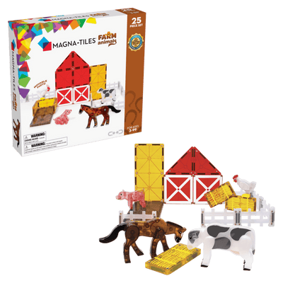 MAGNA-TILES Farm Animals 25-Piece Magnetic Construction Set, The ORIGINAL Magnetic Building Brand - JNR Products