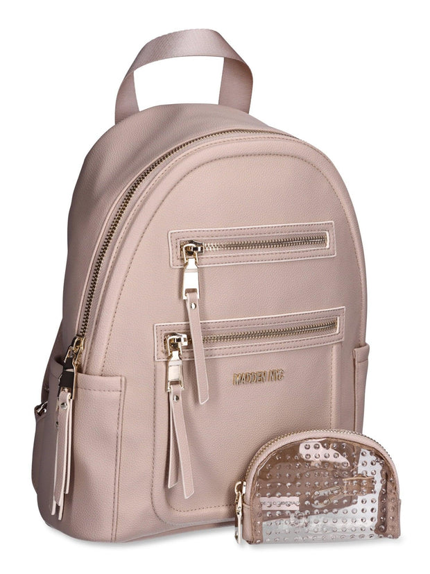 Madden NYC Women's Mini Backpack with Embellished Pouch, Cognac - JNR Products