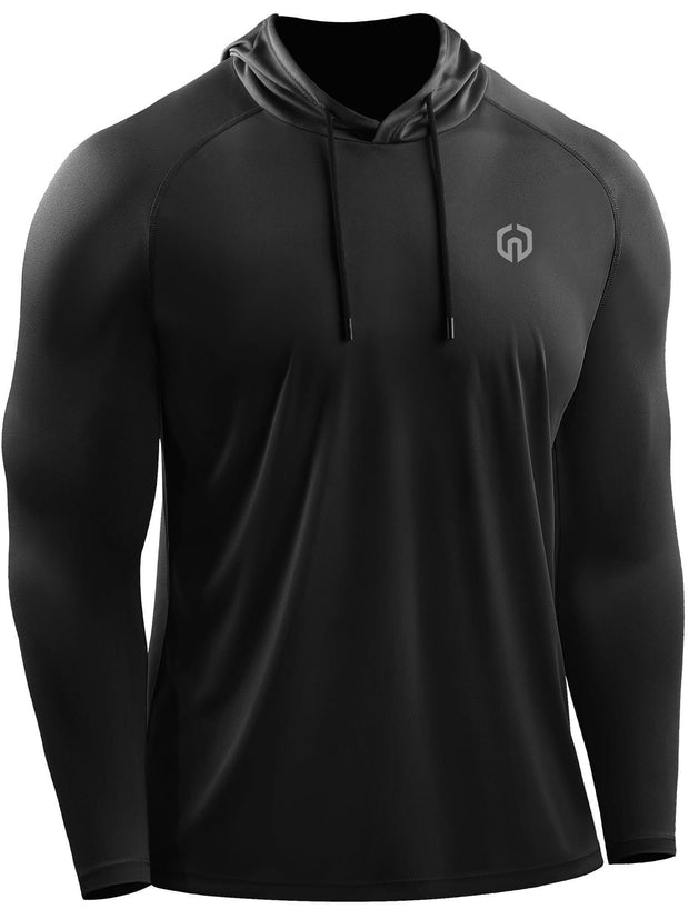 NELEUS Mens UPF 50+ Long Sleeve Shirts Hoodies Sun Protection Workout Dry Fit,Gray,US Size XL - JNR Products