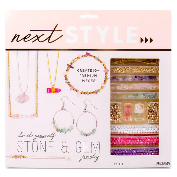 Next Style D.I.Y. Stone & Gem Jewelry Kit, Create 10 Jewelry Pieces, Boys and Girls, Child, Ages 8+ - JNR Products