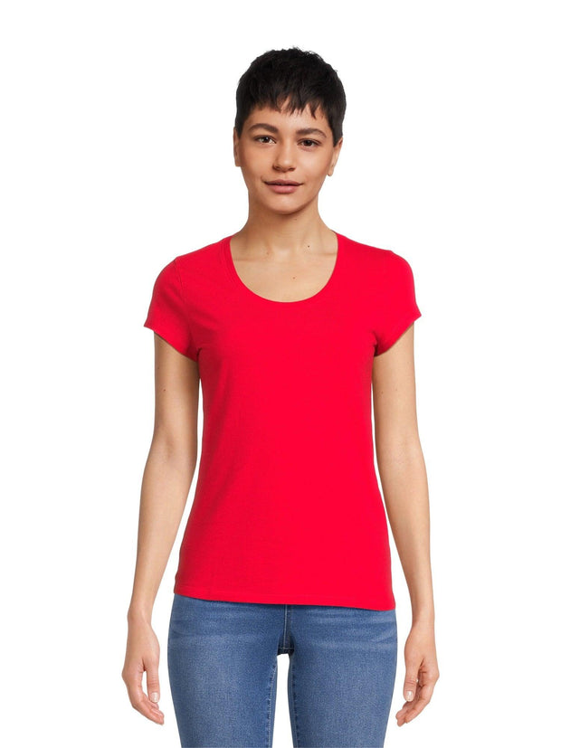 No Boundaries Scoop Neck Tee with Short Sleeves, 1 or 3-Pack, Women’s - JNR Products