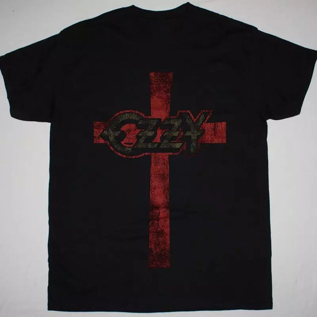 OZZY OSBOURNE CROSS T-Shirt Short Sleeve Cotton Black Men Size S to 5XL - JNR Products