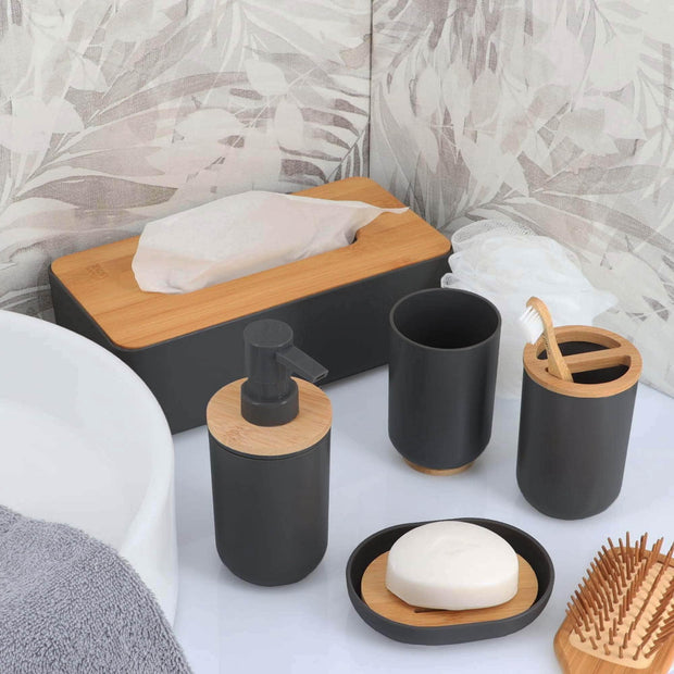 Padang Bathroom Accessories Set Bamboo - JNR Products