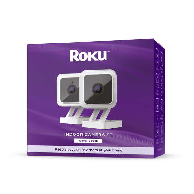 Roku Smart Home Indoor Camera SE (2-Pack) Wi-Fi®-Connected - Wired Security Surveillance Camera with Motion & Sound Detection - JNR Products