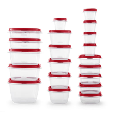 Rubbermaid EasyFindLids 40 Piece Food Storage Containers with Vented Lids Variety Set, Red - JNR Products