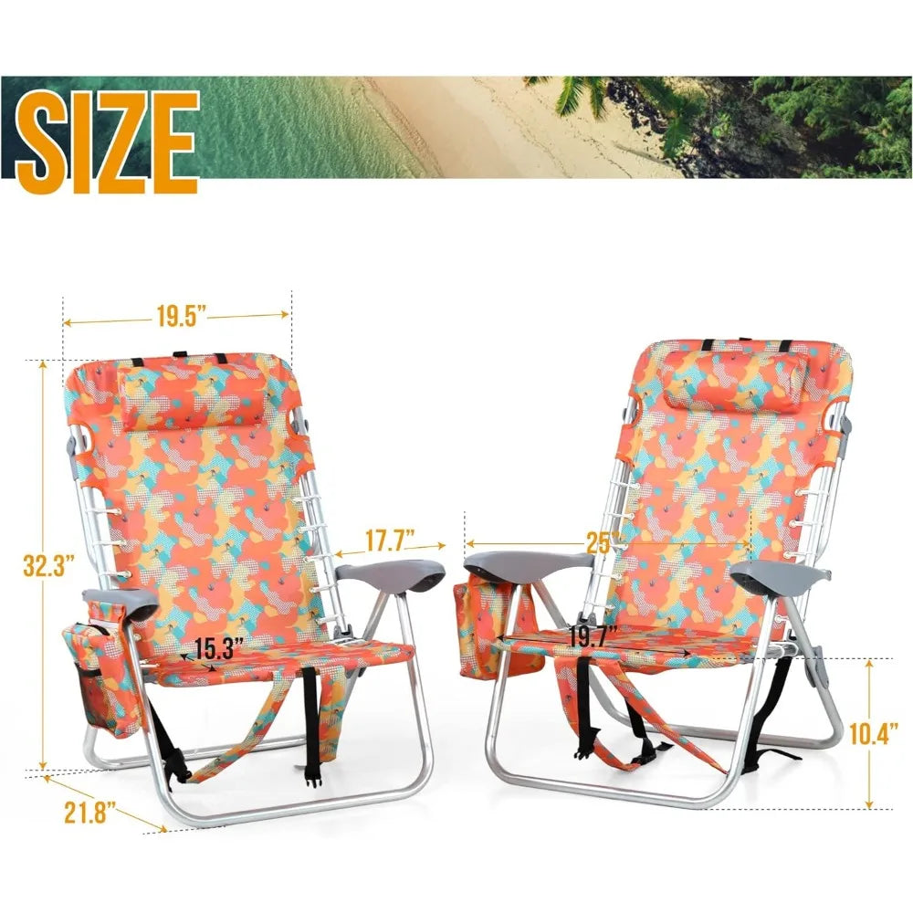 2-piece beach chair set,classic 4-seater recliner,pillow and padded shoulder