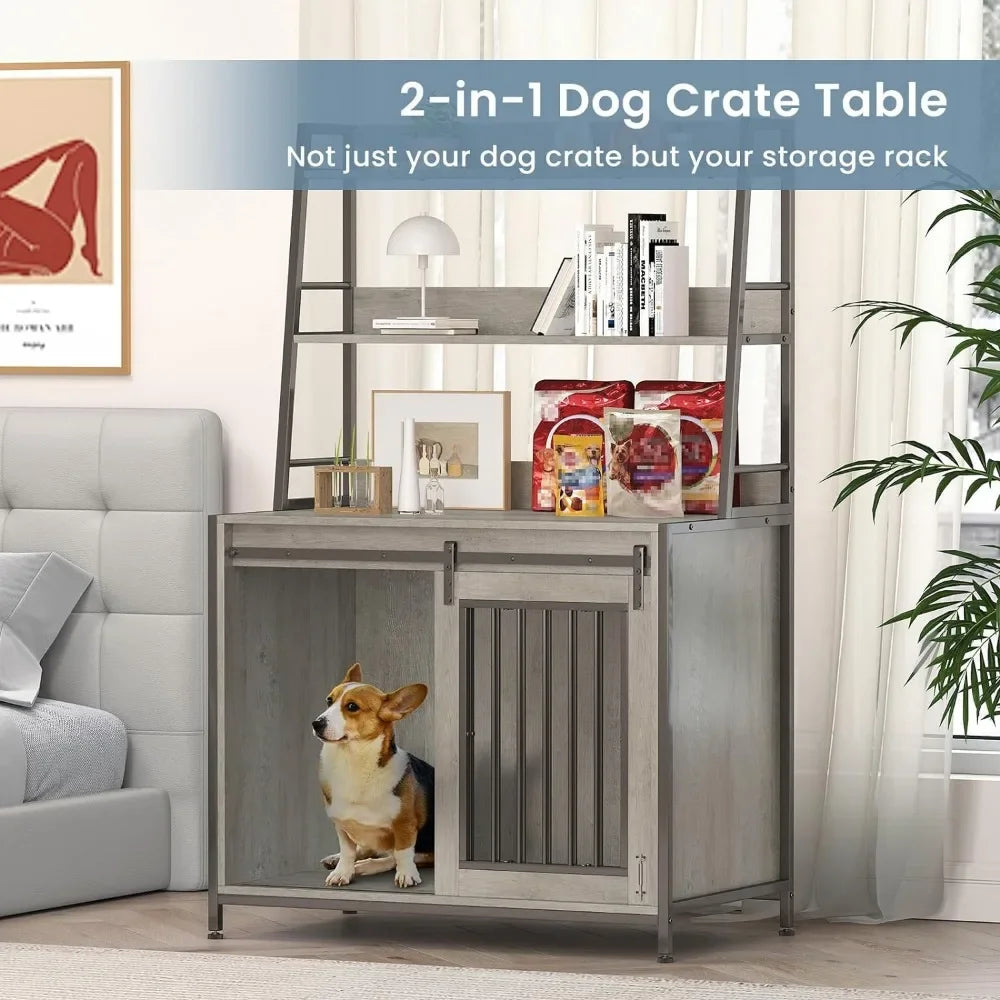 Dogs Wooden Cage End Table Side Table Pet Grey Freight Free Home