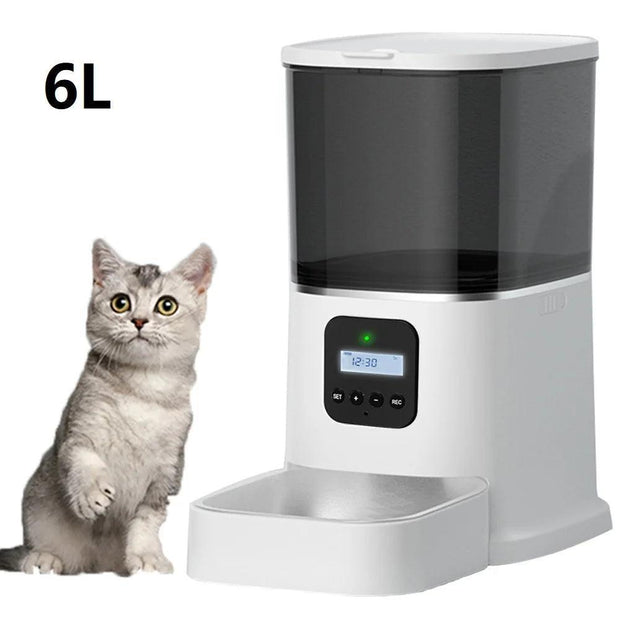 Iseebiz 3L Automatic Pet Feeder With Voice Record Pets Food Bowl For Medium Small Dog Cat - JNR Products