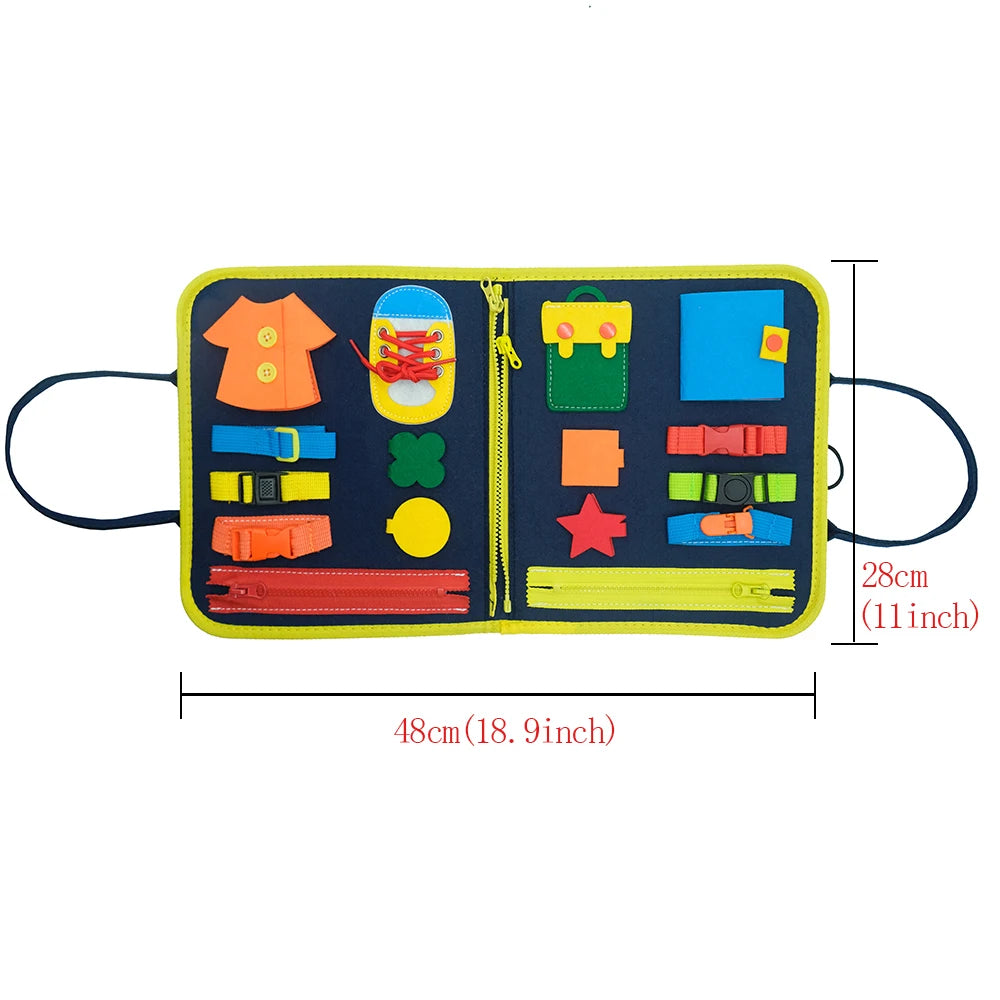 Baby Busy Board Felt Children Hand Autism Toys Preschool Sensory Learning Toy