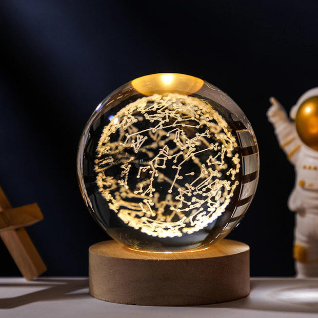 Crystal Ball Night Lights Glowing Planet Galaxy Astronaut 3D Moon Table Lamp - JNR Products