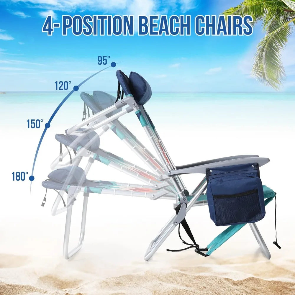 2-piece beach chair set,classic 4-seater recliner,pillow and padded shoulder