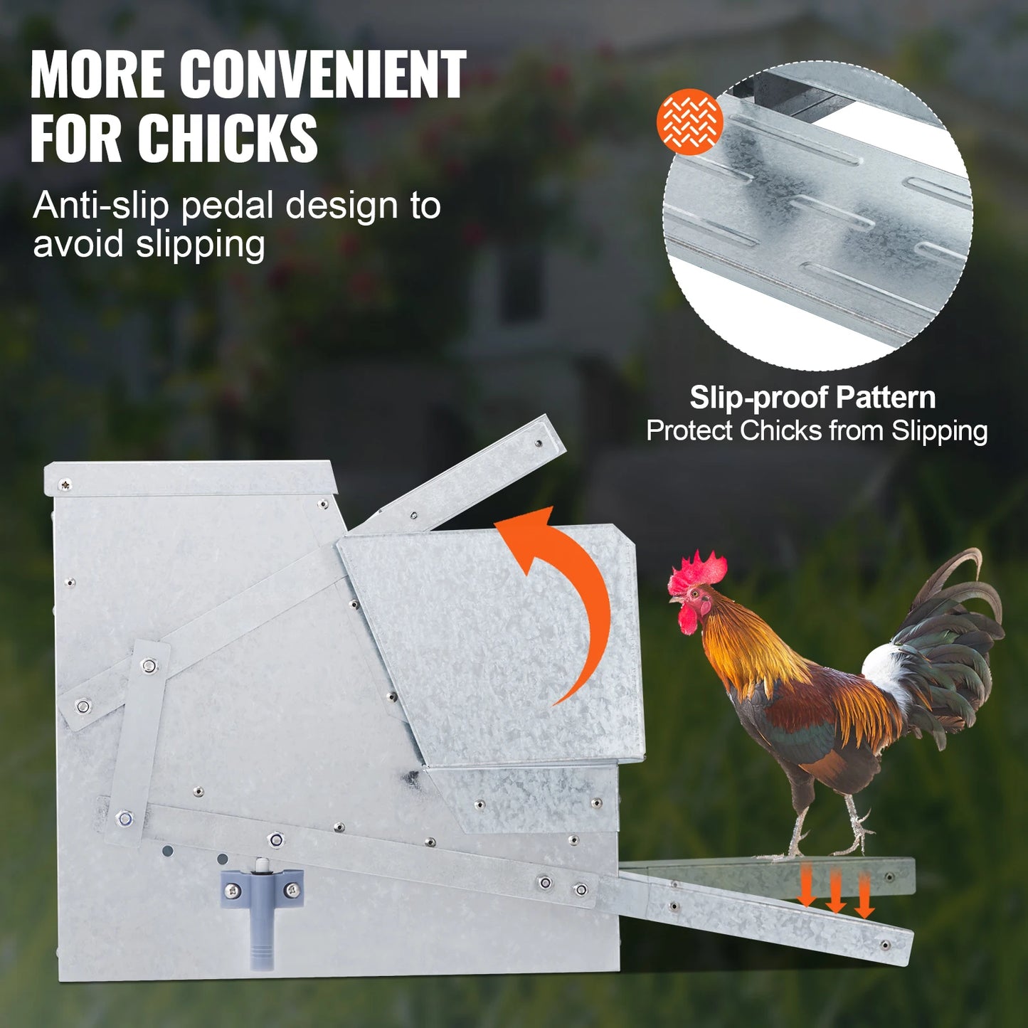 Feeds 10 Chickens up to 11 Days Galvanized Steel Poultry Feeder